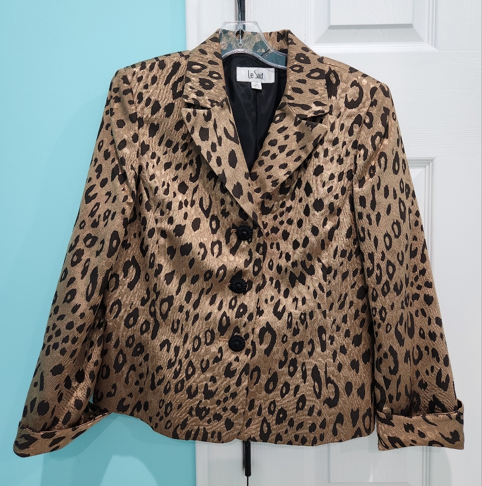 LeSuit 14 leopard print jacket